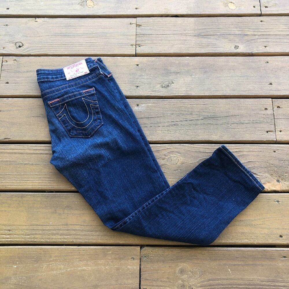 True Religion Lizzy Medium Wash Cropped Jeans
